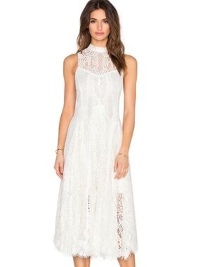 Free people white lace midi dress